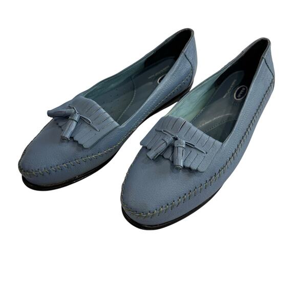 Dr. Scholl's Shoes - Dr. Scholl's Blue Tassel Leather Loafer SZ 11W Double Air Pillo Insoles